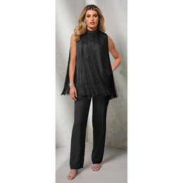 Too Far Out Fringe Pant Set, , large