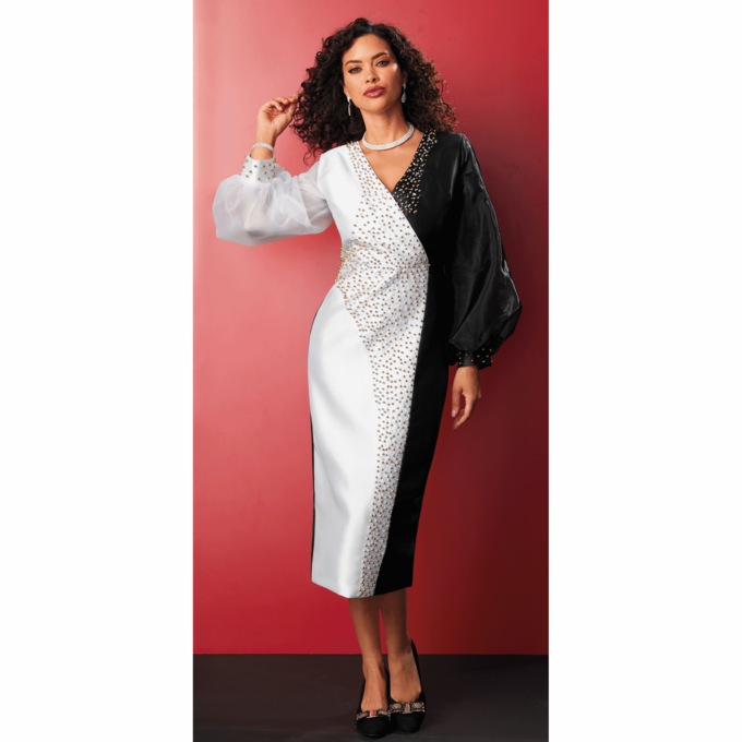 Julyanna Organza Sleeve Sheath Dress, , large