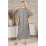 Taylor Faux-Pearl Embellished Long Caftan, Gray Multi, large