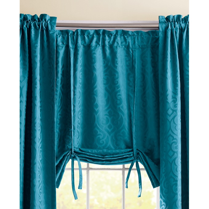 Damask Window Tie Shade Midnight Velvet