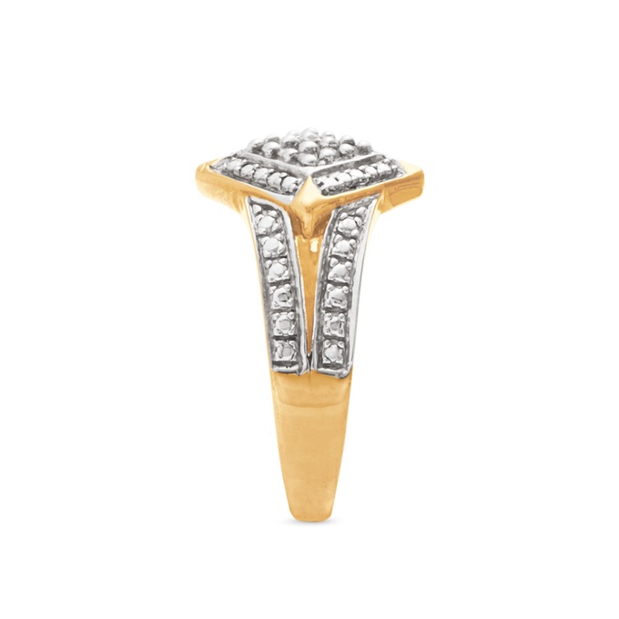 Diamond-Shaped Diamond Cluster Ring, , large