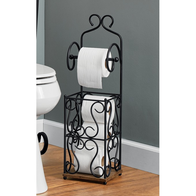 Highlands Double Toilet Paper Holder with Storage Cubby