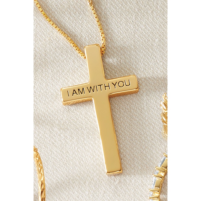 "I Am With You" Cross Pendant, , large