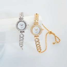 Crystal Round Adjustable Watch , , large