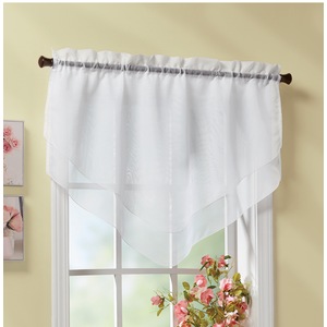 Emelia Sheer Voile Double-Layer Ascot Valance, , large