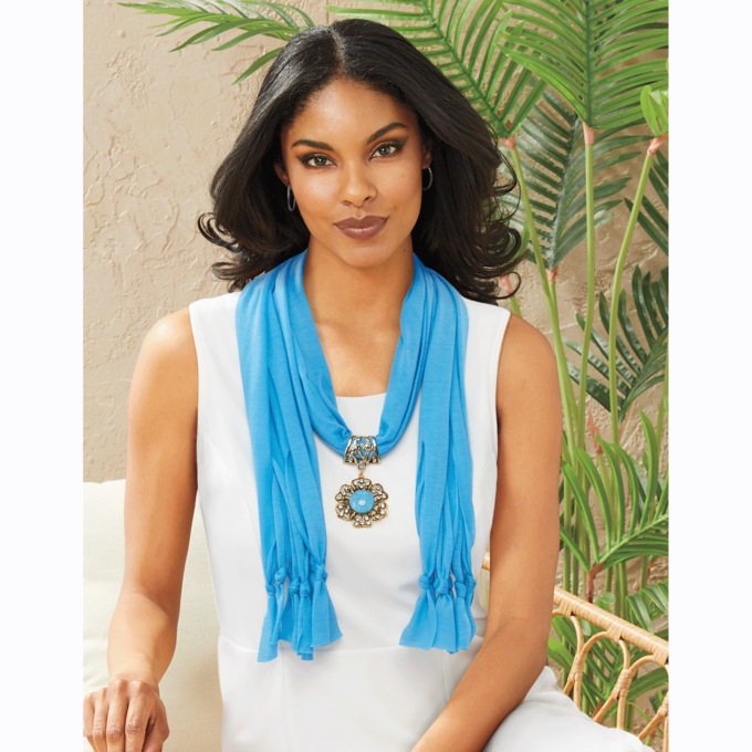 Flower Jewelry Scarf, , large