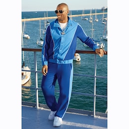 Karter Men&rsquo;s Colorblock Active Set with Snap-Closed Jacket and Pull-on Pant, , large