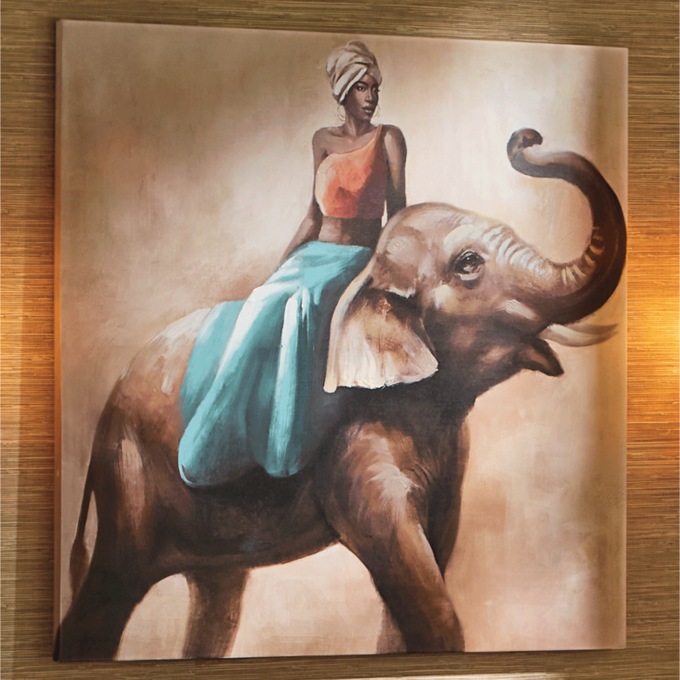 Ebony on Elephant Wall Art, , large