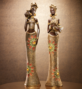 Buy Both African Standing Lady Figurines and Save, , large
