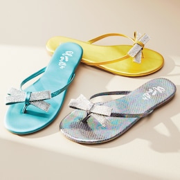 Olivia Miller Rhinestone Bow Flip-Flop, , large
