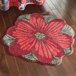 Poinsettia Bath Mat &ndash; 28&quot; x 28&quot; , , large
