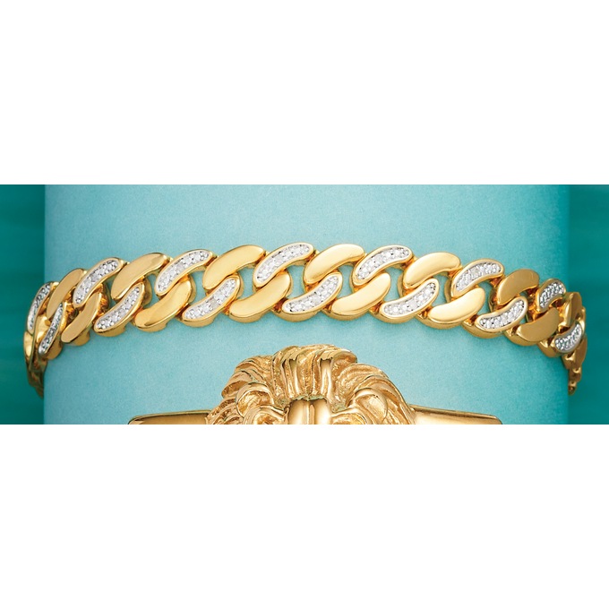 Men&#39;s Diamond Link Chain Bracelet, , large