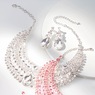 Crystal/Faux-Pearl Mulit-Strand Bib Necklace & Earring Set, , large