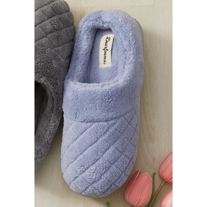 Dearfoams Libby Quilted Terry Clog, Eventide, large