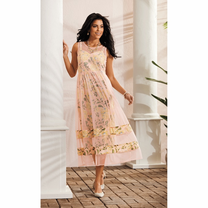 Ulla Mesh Overlay Dress, , large