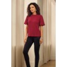 Collins Textured Ruffle-Neck Flutter-Sleeve Top, , large