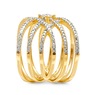 Diamond Cluster Open Crisscross Ring, , large