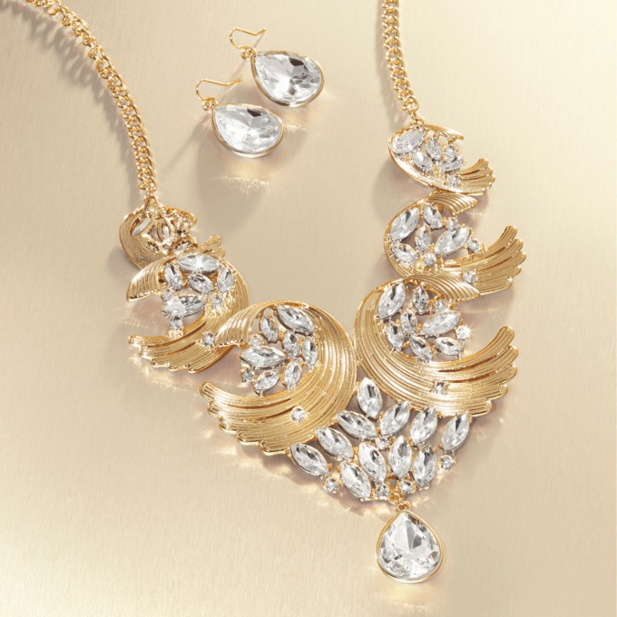 Crystal Wings Necklace & Earring Set , , large