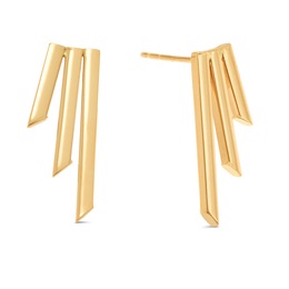 10K Gold Bar Post Earrings, , large