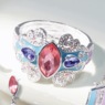 Crystal/Enamel Hinge Bangle, , large