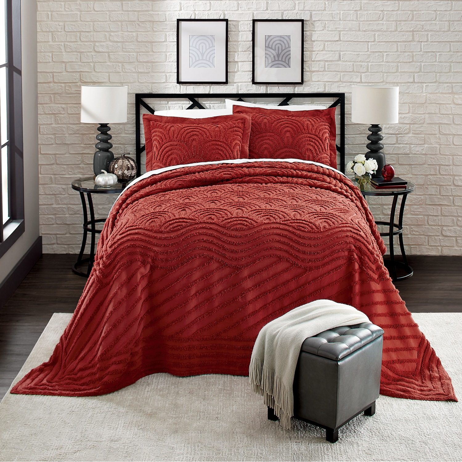 Deco Chenille Bedspread Midnight Velvet