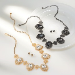 Crystal Vintage-Style Necklace &amp; Earring Set, , large