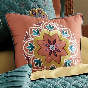 Taj Embroidered Accent Pillow, , large