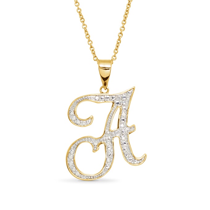 Personalized Initial Diamond Pendant, , large
