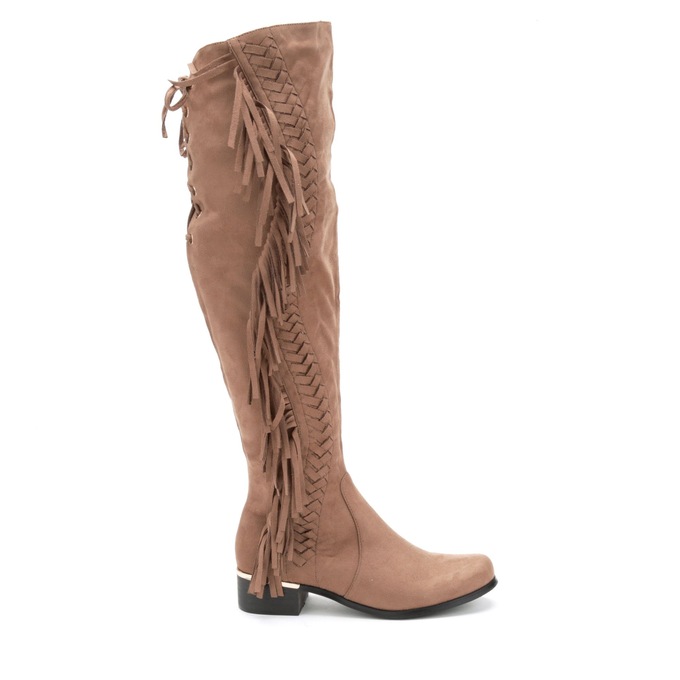 ribbed over the knee boots
