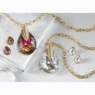 Goldtone Crystal Pear Long Necklace and Earring Set, , large