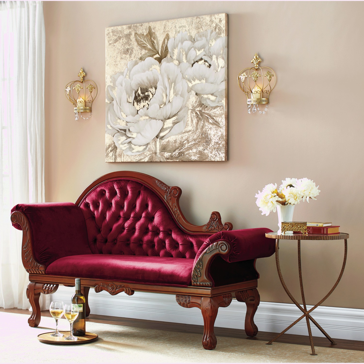 Set of 2 Jeweled Crown Sconces Midnight Velvet