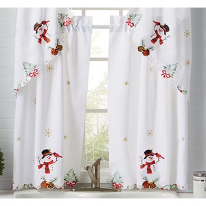 Embroidered Snowman Tier Pair, , large