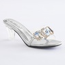 The Classique Vinyl Rhinestone Slide for Women with a Clear 2.5" Lucite Heel, , large