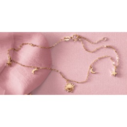 10K Gold Celestial Charm Anklet, , large