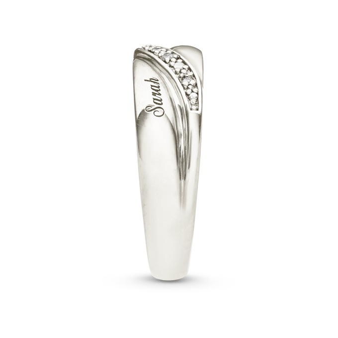 Personalized Unisex Diamond Name Wedding Band, , large