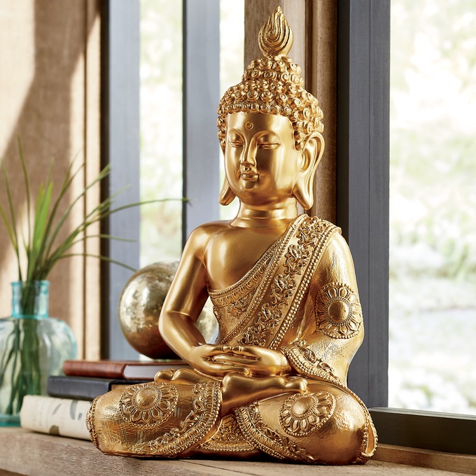 Sitting Buddha Figurine, , large