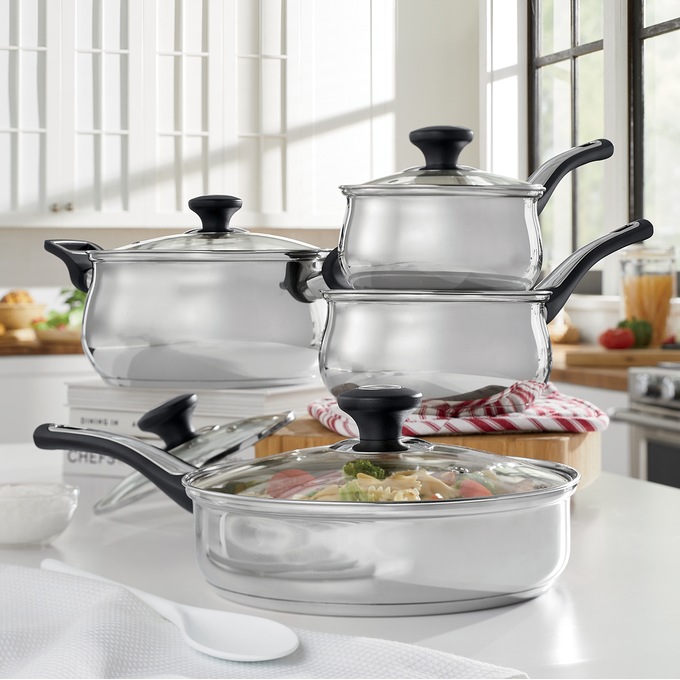 Oster Raffaeli 8-Piece Stainless Steel Cookware Set, , large