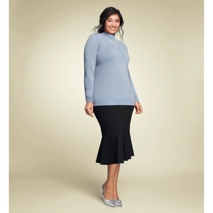 Becca Mock-Neck Sweater, Blue, large