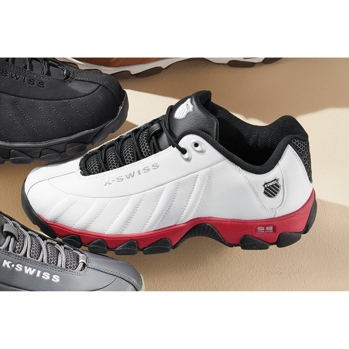 K-Swiss Men's Cross Training Shoe, White Red Black, large