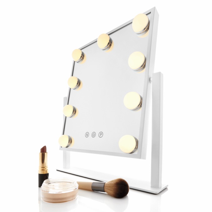 LED Vanity Makeup Mirror with Adjustable Light Temperature Settings, White, large