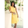 Reiana Fit-and-Flare Dress with Embroidered Rose Detail and Scalloped Edging, , large