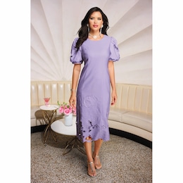 Aprel Flower Cut-Out Sheath Dress, , large