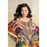 Luna Sheer Embellished Long Caftan with Boat Neckline, Multi, large