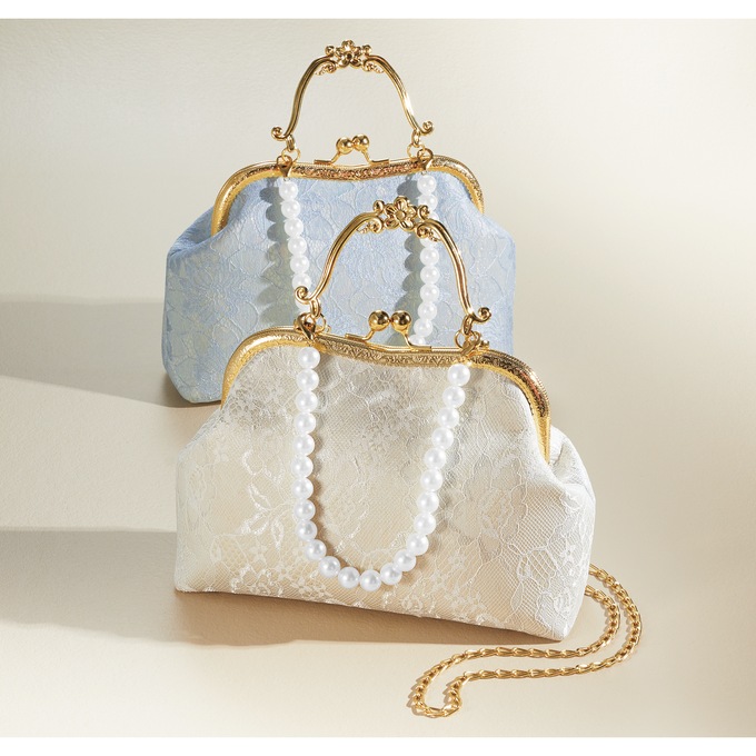 Lace and Pearl Handbag, , large