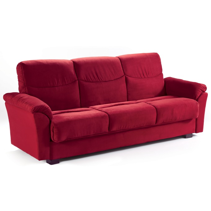 Super Plush Convertible Sofa Bed with Storage, Red, large