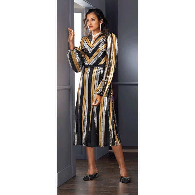 Daryann Sequin Dress, , large