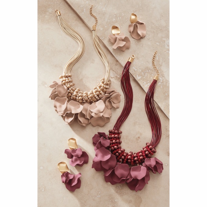 Petal Cluster Multi-Strand Necklace & Earring Set, , large