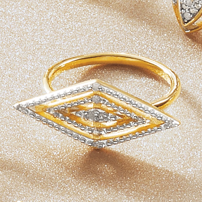 Diamond Geo Horizontal Ring, , large