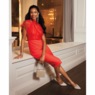 Organza Bodice Sheath Dress, , large