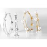 Faux-Pearl Hoops, , large